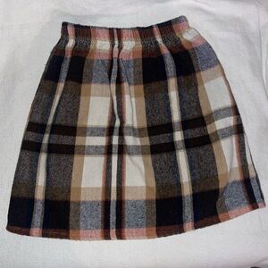 SHEIN Plaid A-Line Skirt in Black, Brown, and Cream